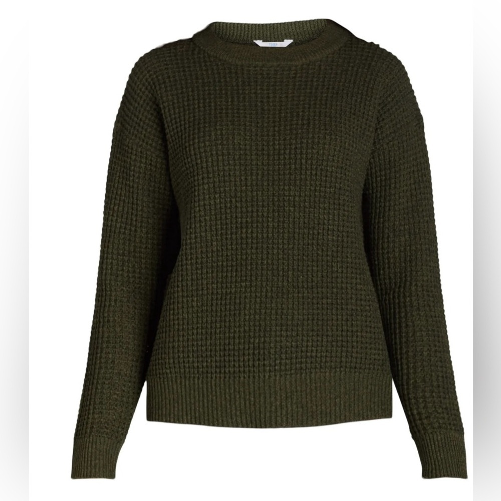 ☀️Time and Tru - Olive Green Waffle Knit Sweater - XL